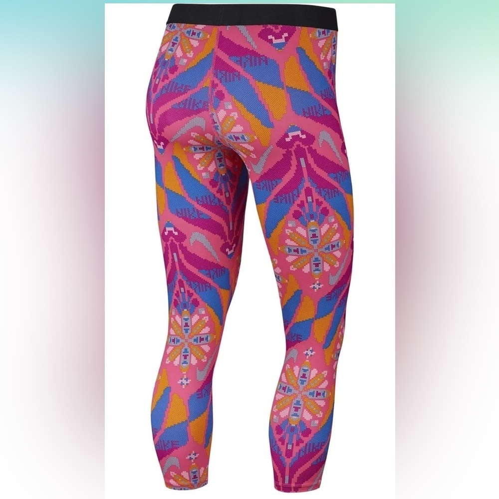Nike Womens Pro Fall Pro Femme Print Crop Tight Womens Bv2975-639 size medium - Picture 6 of 10